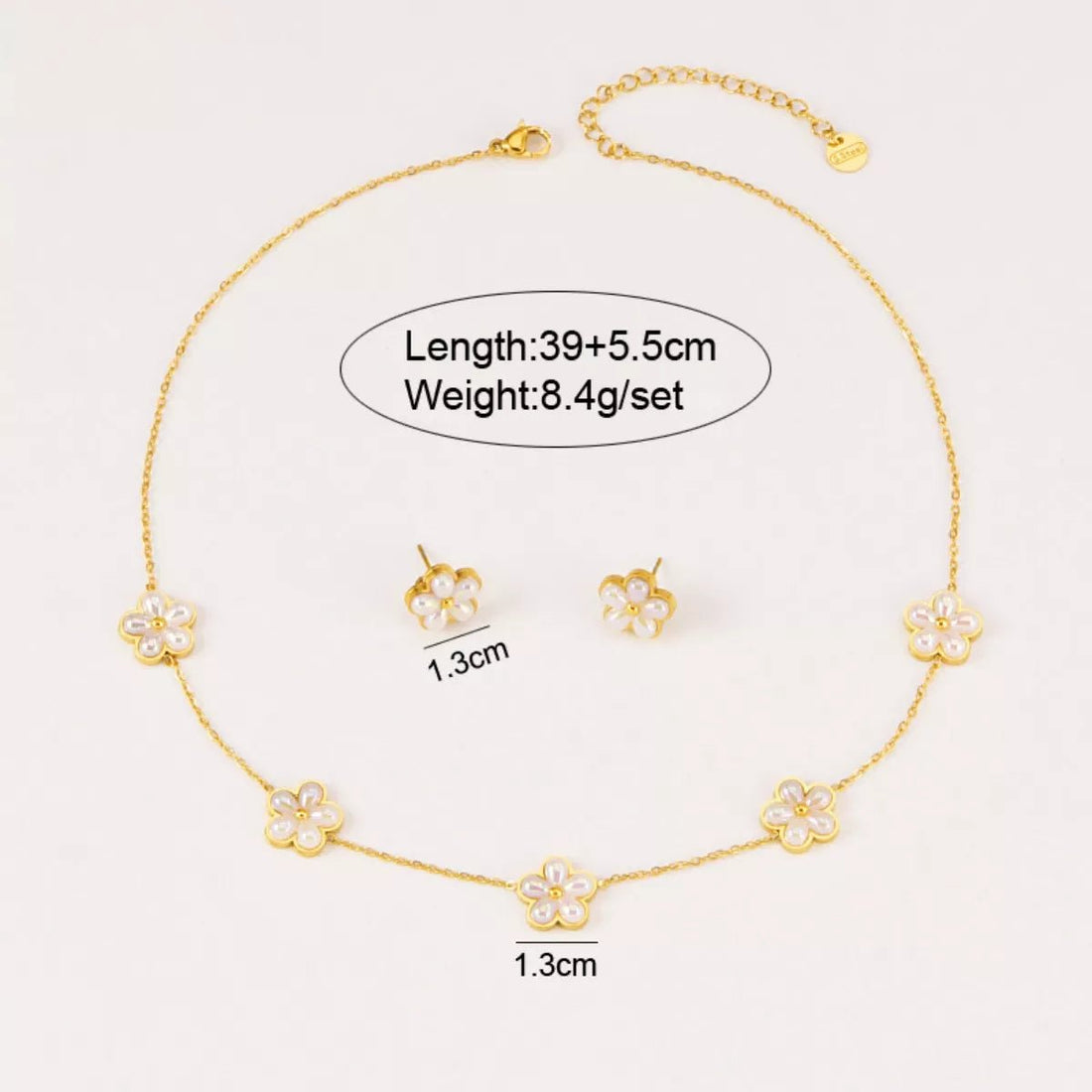18K Gold - Plated Flower Jewelry Set - 