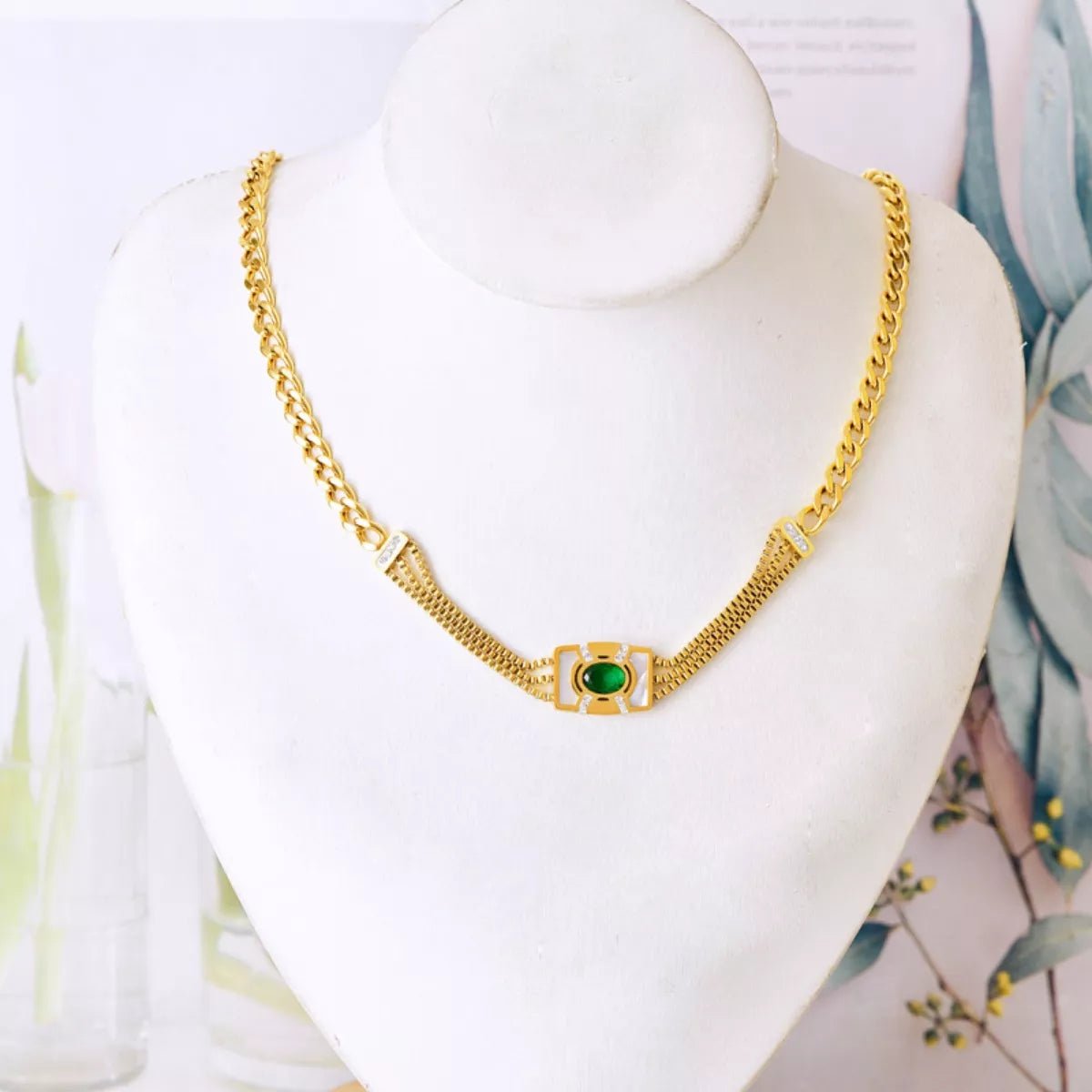 18K Gold - Plated Geometric Necklace - 