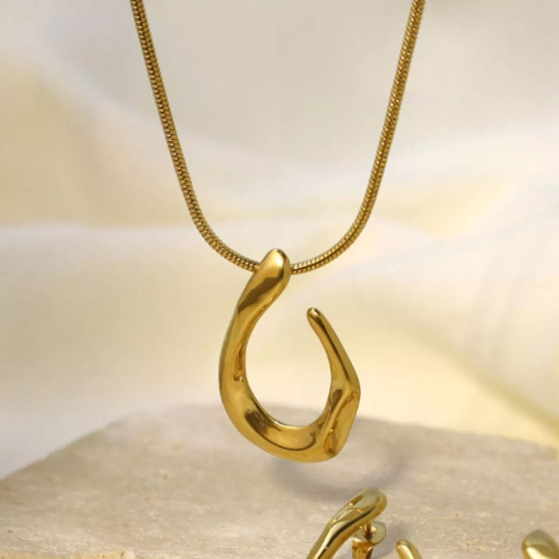 18K Gold - Plated Geometric Necklace - 
