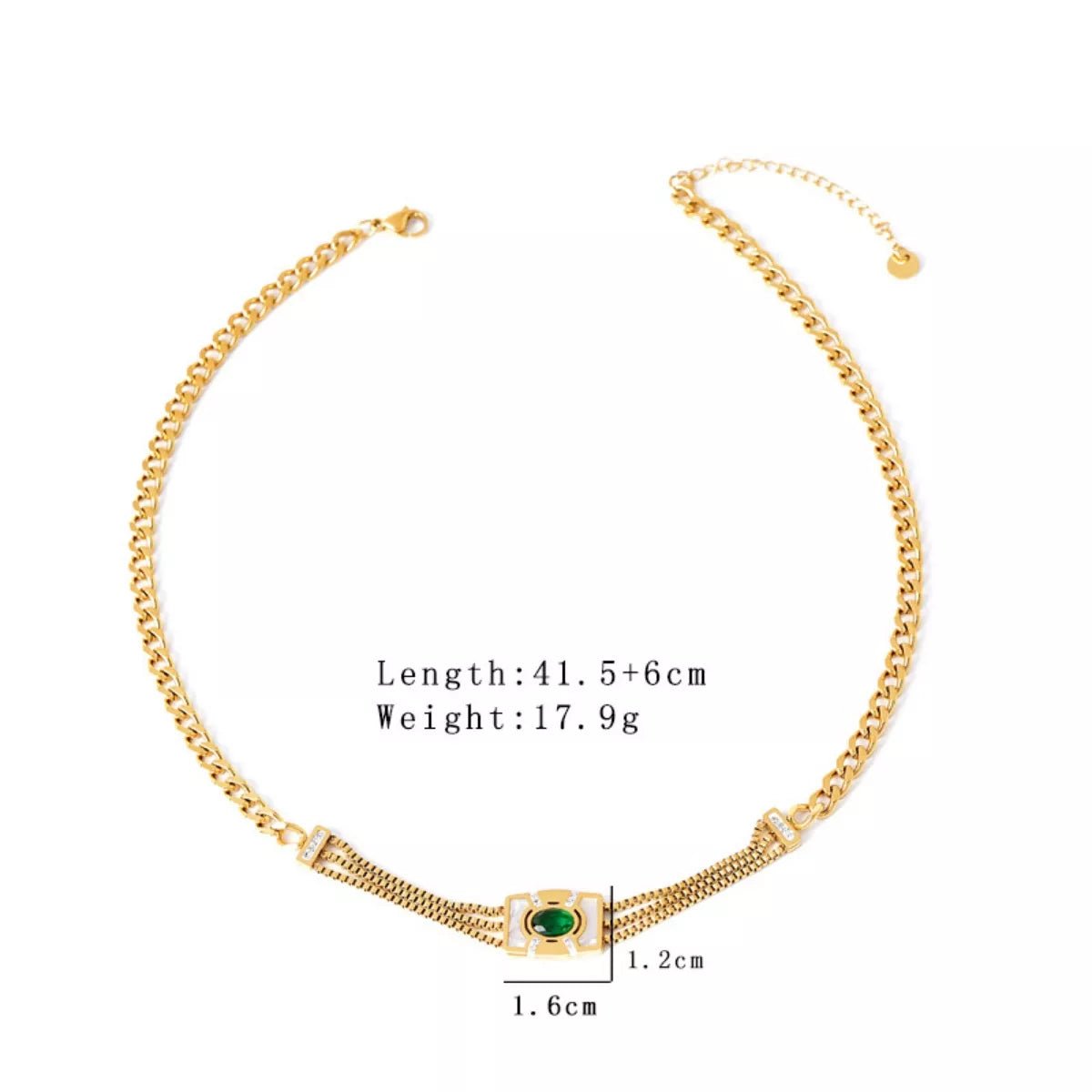 18K Gold - Plated Geometric Necklace - 