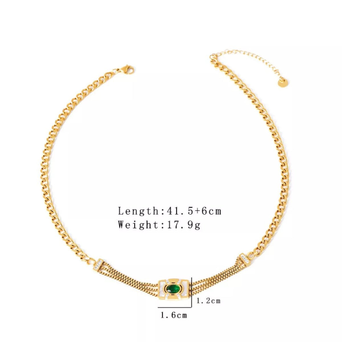 18K Gold - Plated Geometric Necklace - 