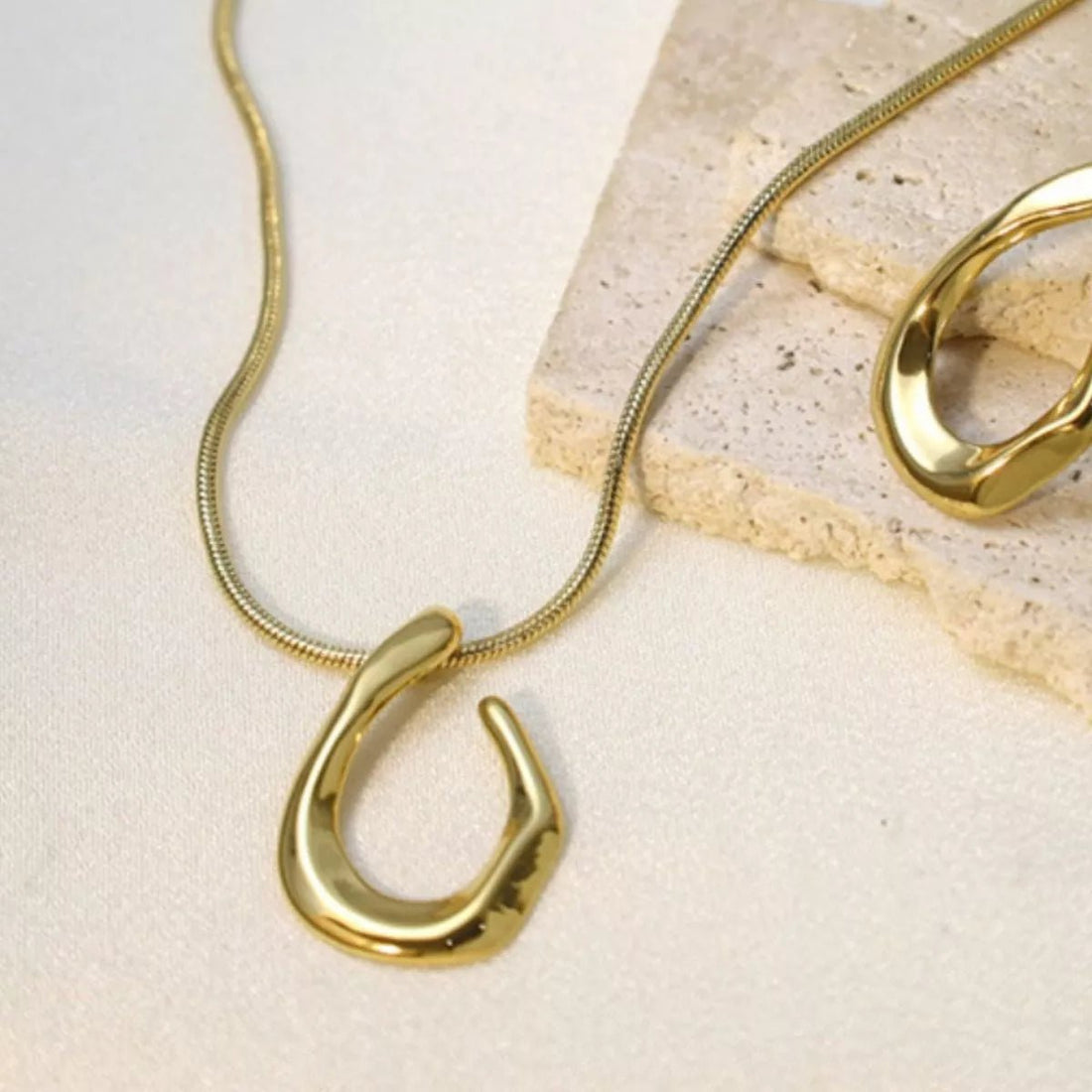 18K Gold - Plated Geometric Necklace - 
