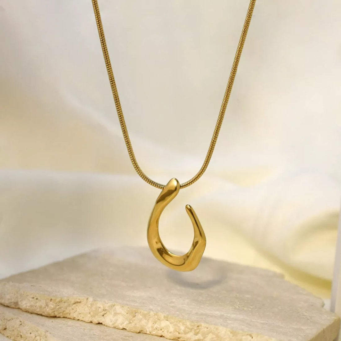 18K Gold - Plated Geometric Necklace - 