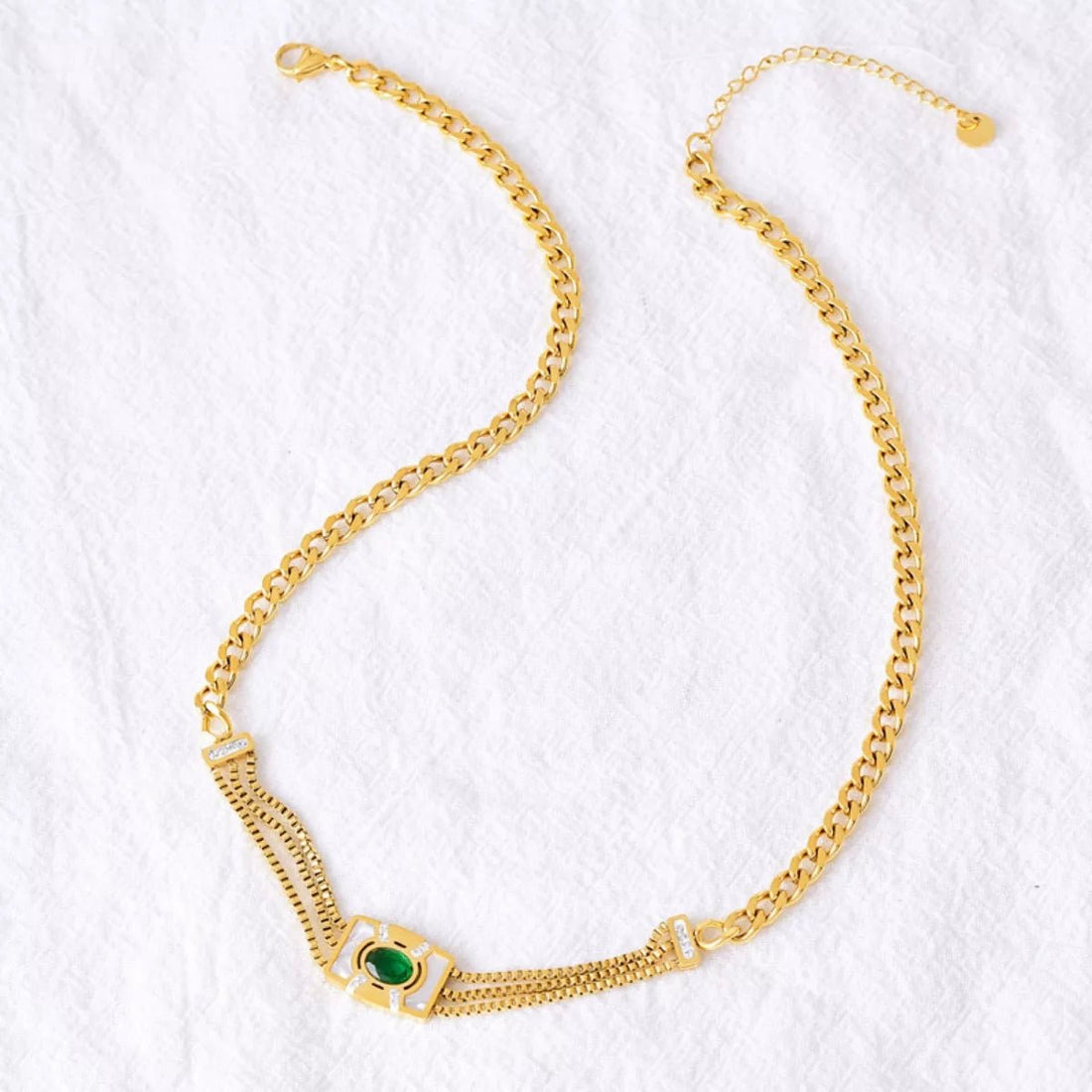 18K Gold - Plated Geometric Necklace - 