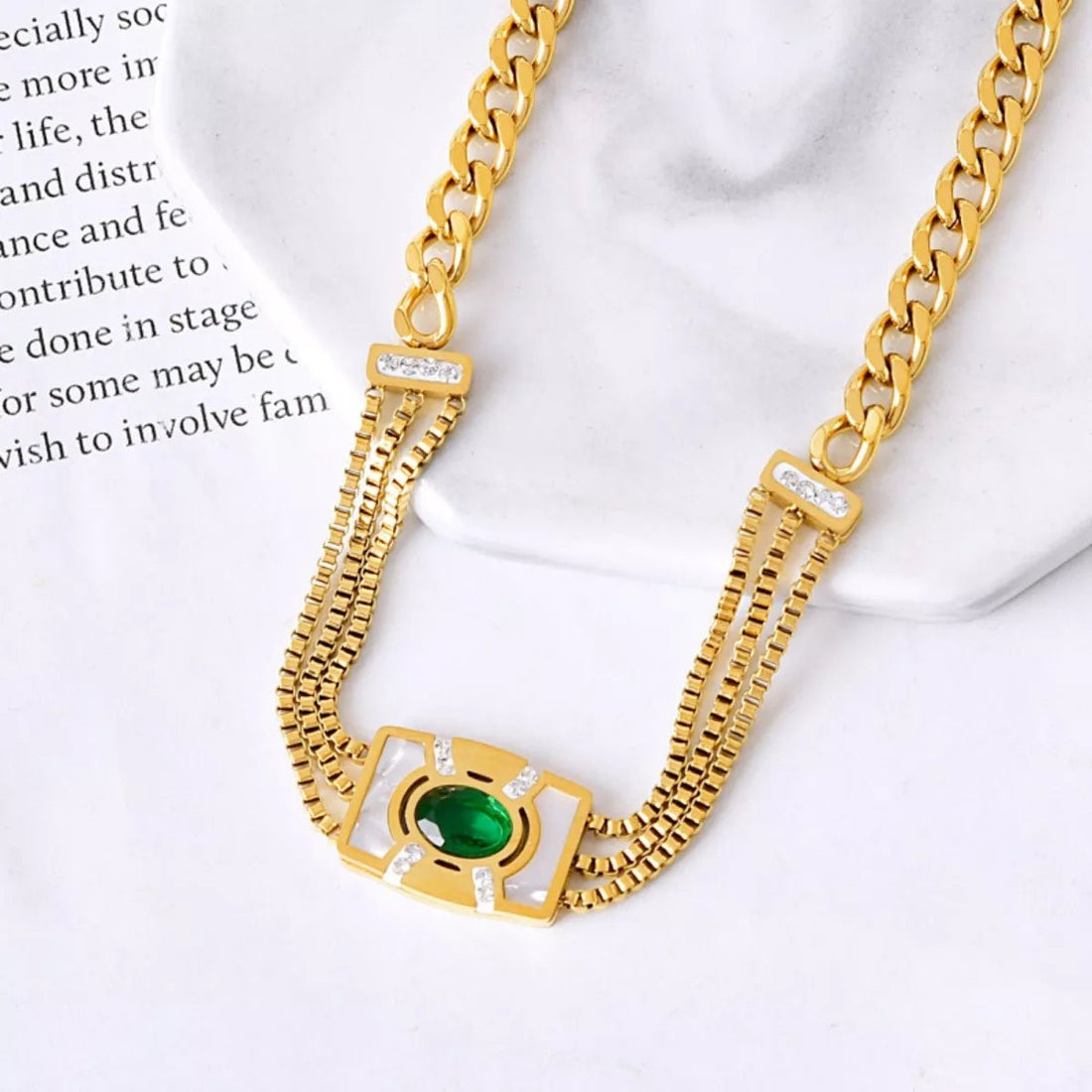 18K Gold - Plated Geometric Necklace - 