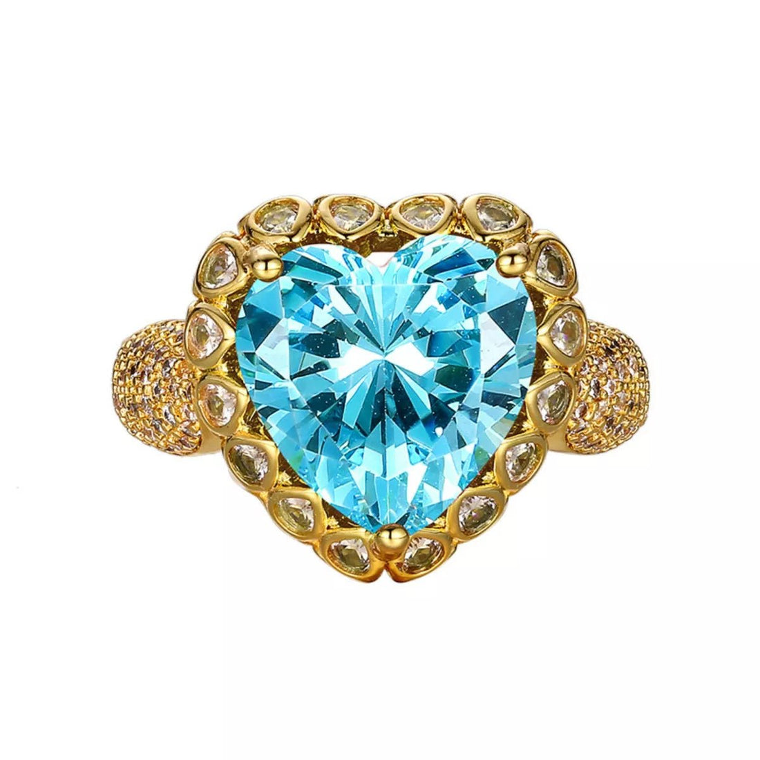 18K Gold - Plated Heart Ring - 