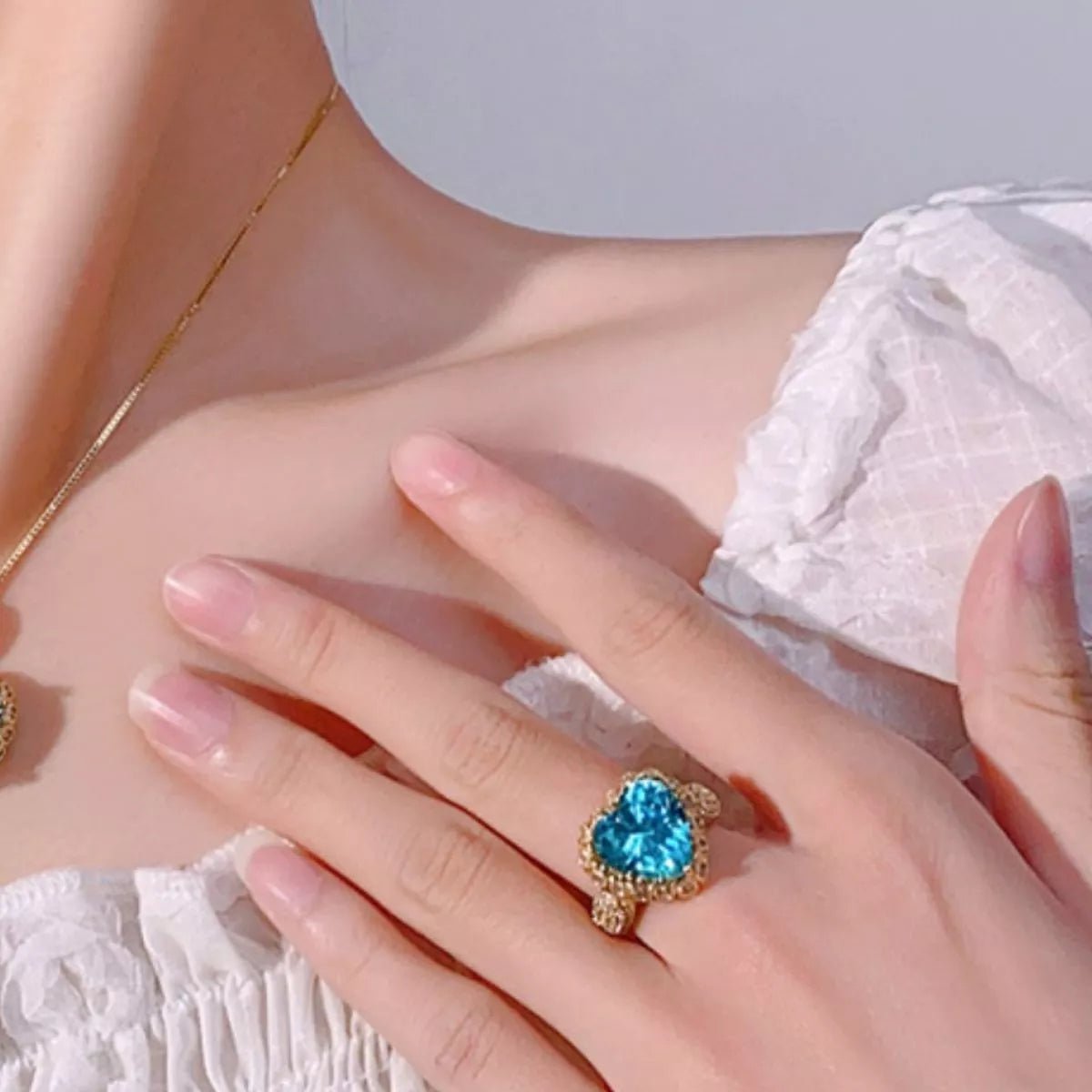 18K Gold - Plated Heart Ring - 
