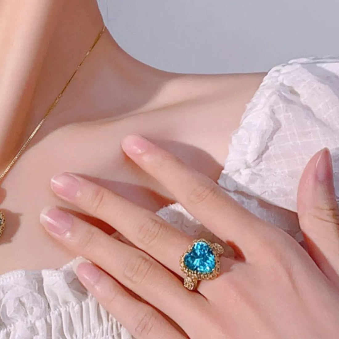 18K Gold - Plated Heart Ring - 