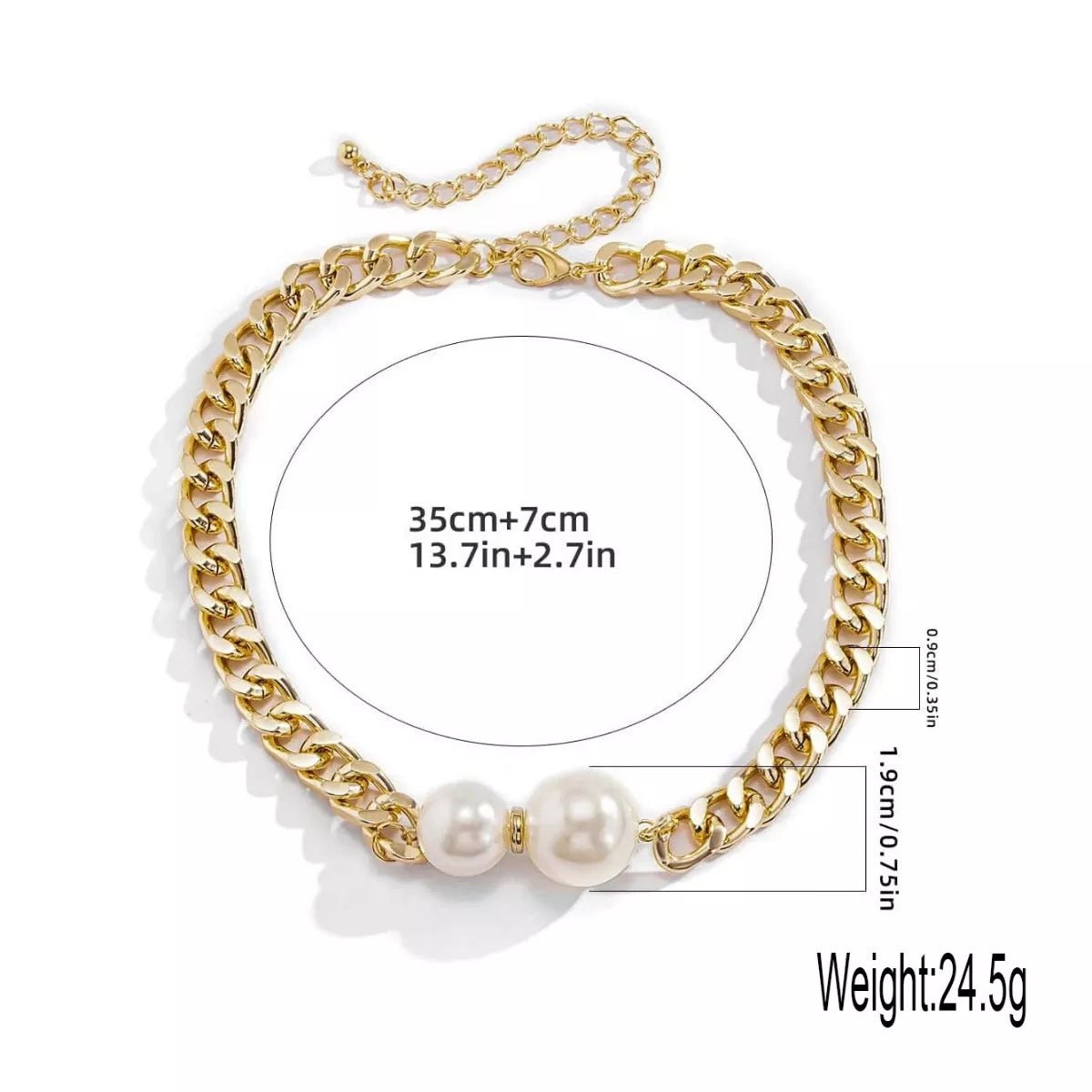 18K Gold - Plated Pearl Necklace - 