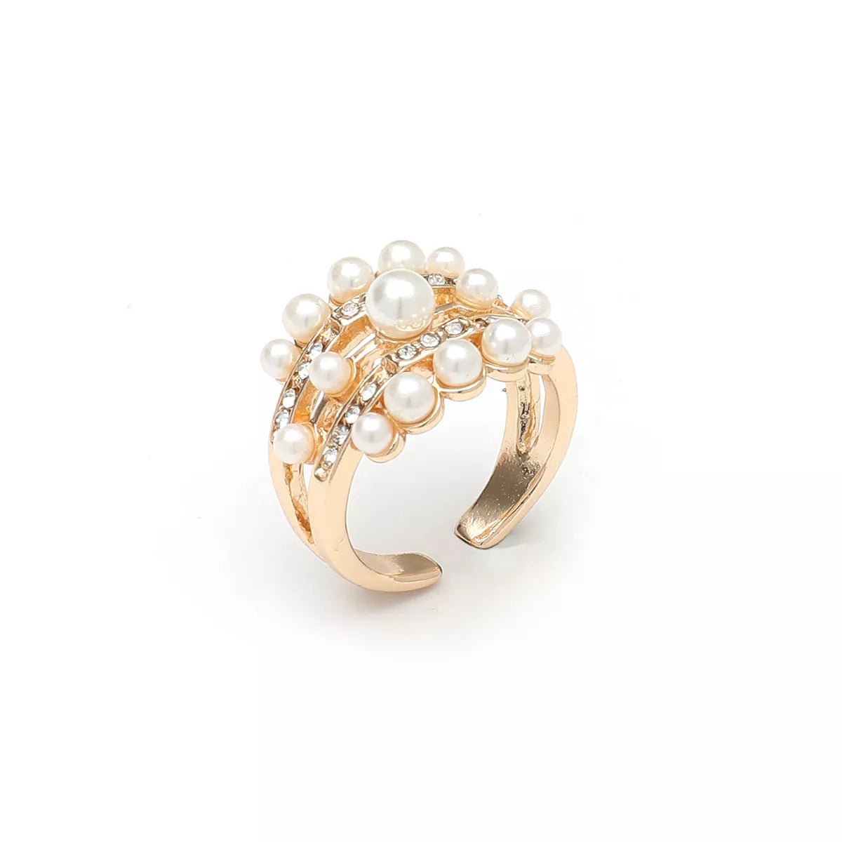 18K Gold - Plated Pearl Open Ring - 