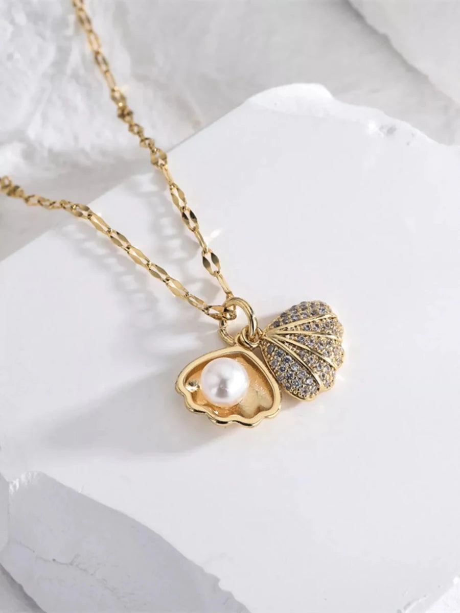 18K Gold - Plated Pearl Shell Necklace - 