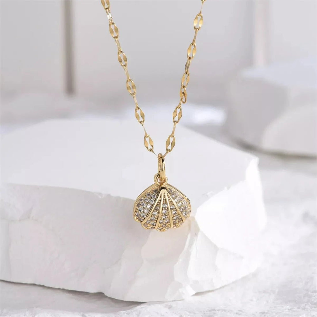 18K Gold - Plated Pearl Shell Necklace - 