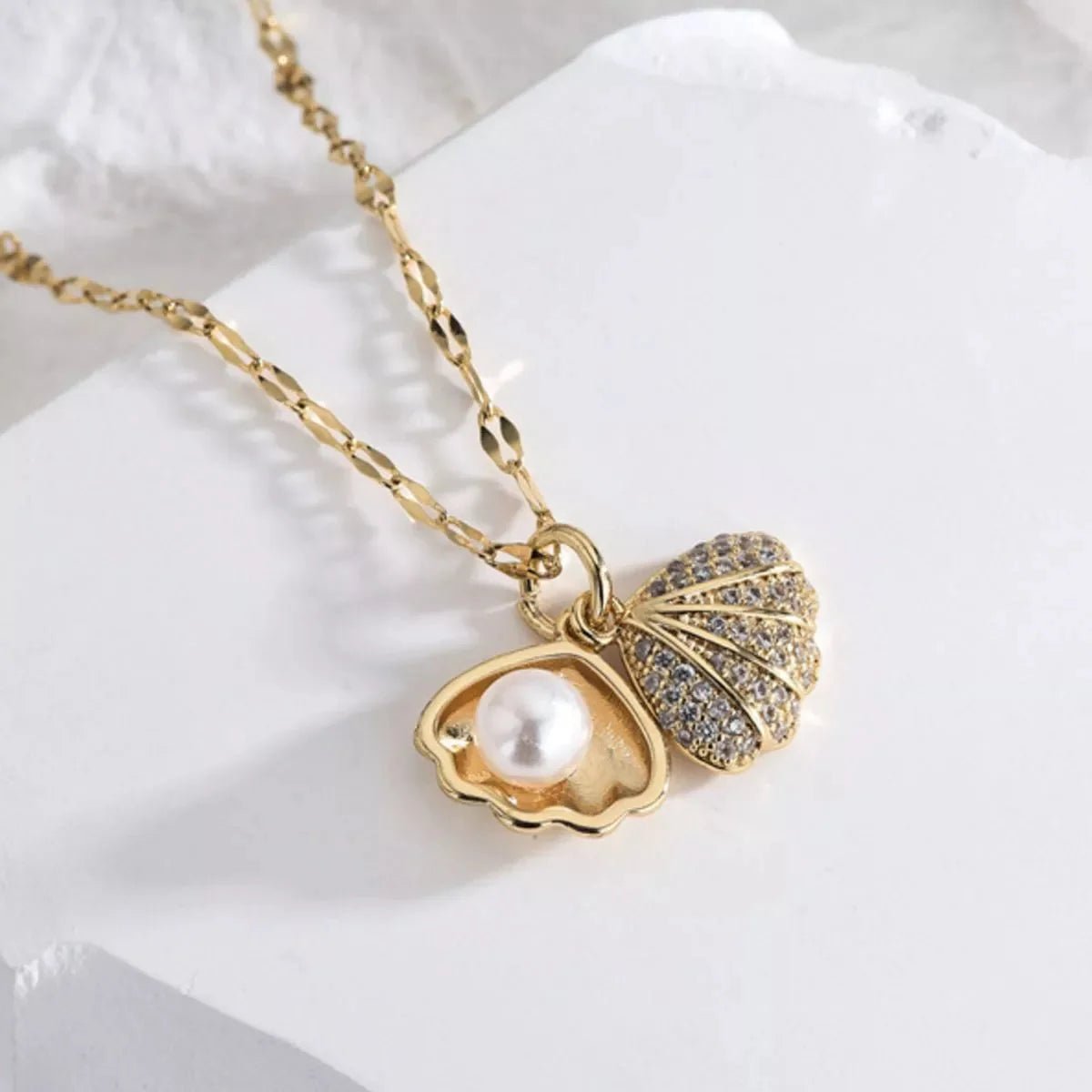 18K Gold - Plated Pearl Shell Necklace - 