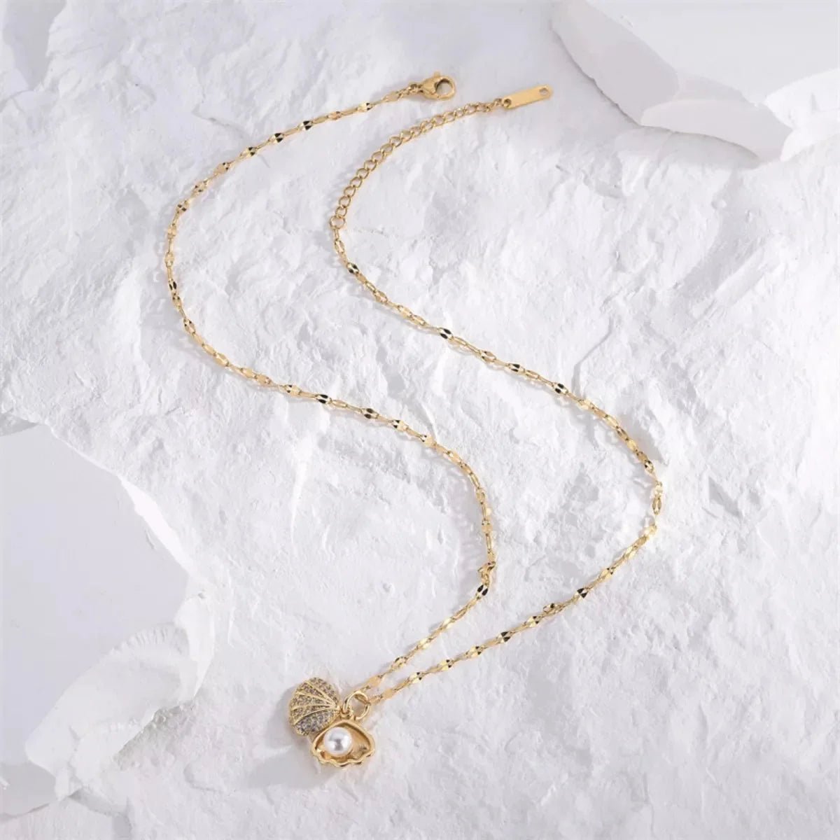 18K Gold - Plated Pearl Shell Necklace - 