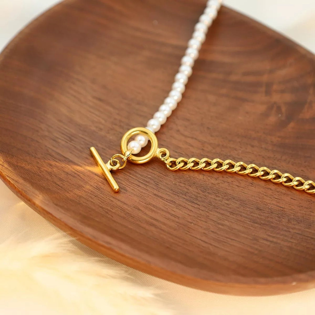 18K Gold - Plated Pearl Toggle Necklace - 