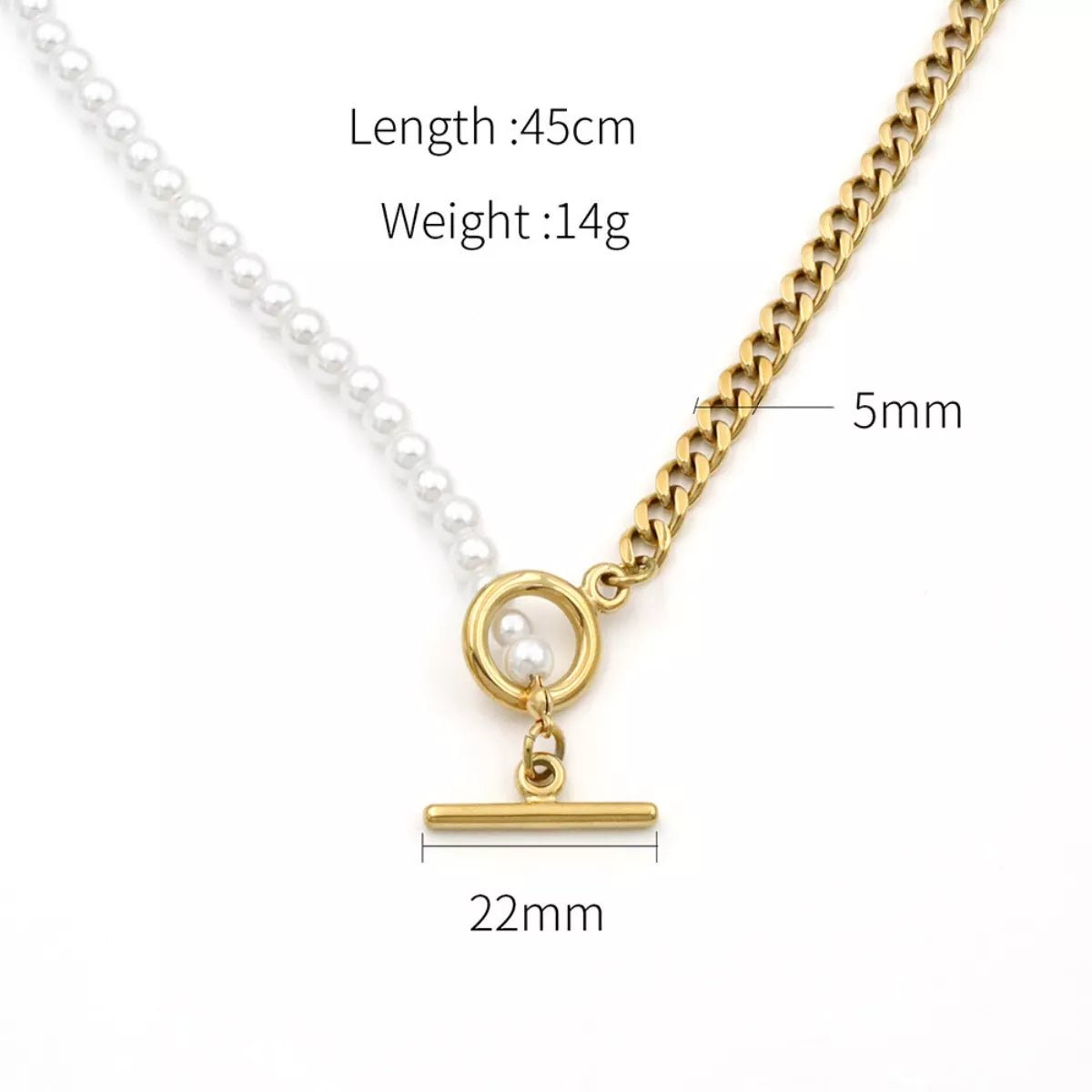 18K Gold - Plated Pearl Toggle Necklace - 