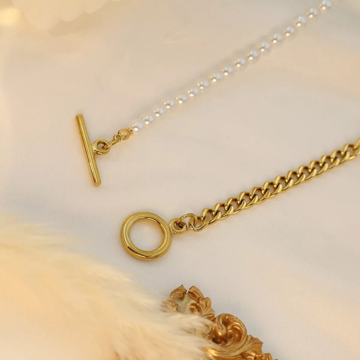 18K Gold - Plated Pearl Toggle Necklace - 