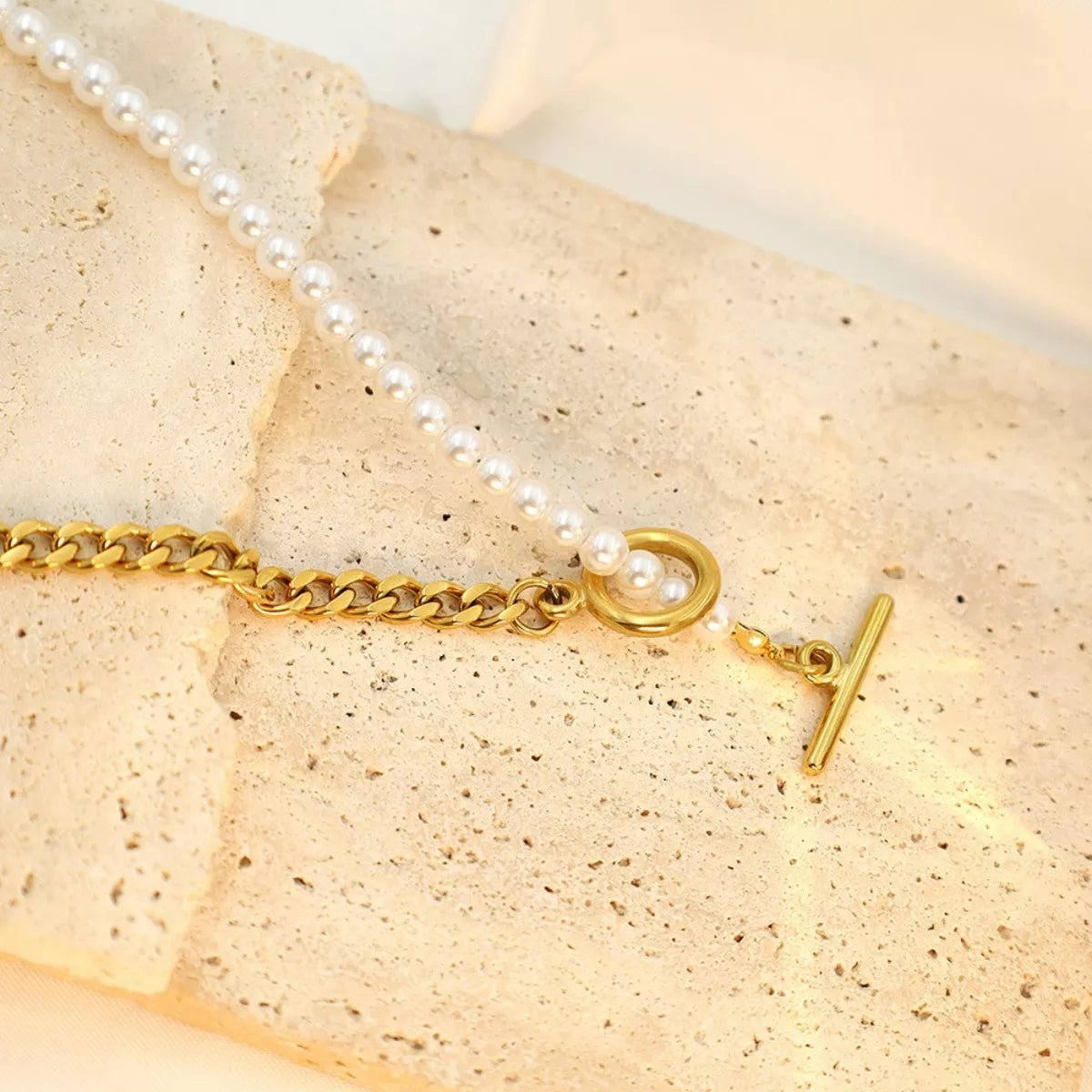 18K Gold - Plated Pearl Toggle Necklace - 