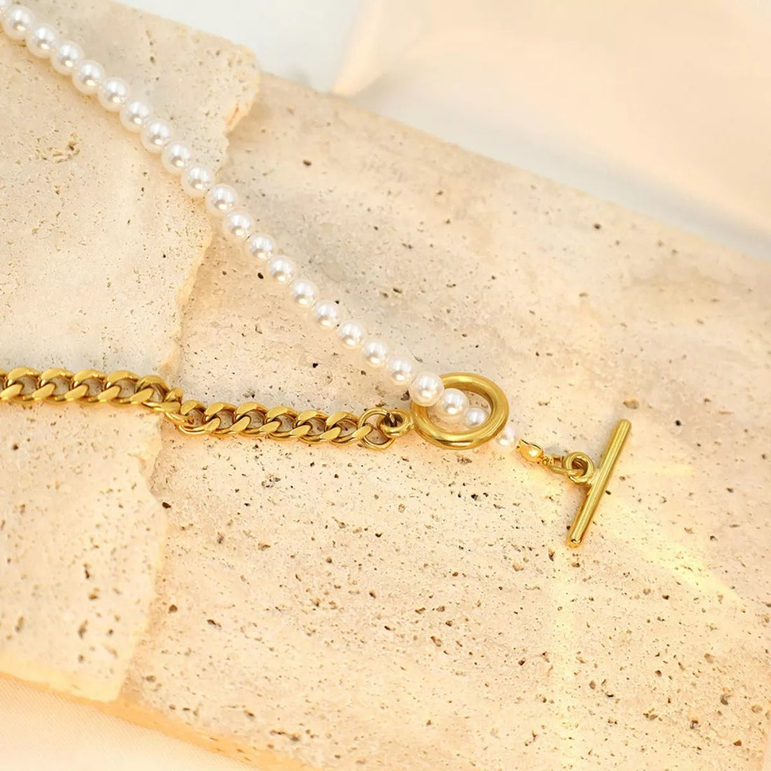 18K Gold - Plated Pearl Toggle Necklace - 