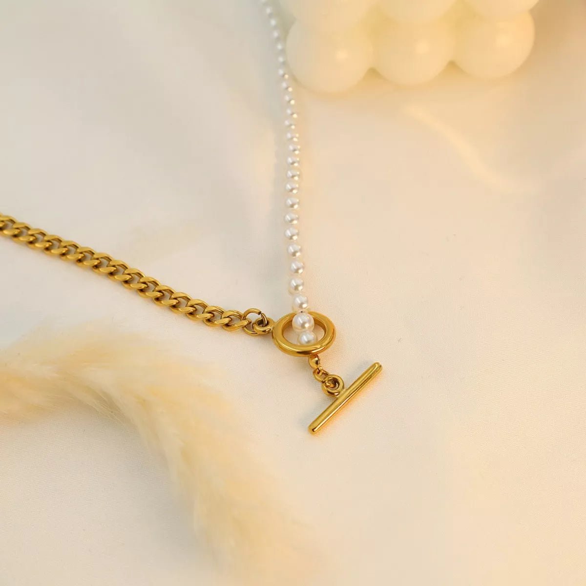 18K Gold - Plated Pearl Toggle Necklace - 