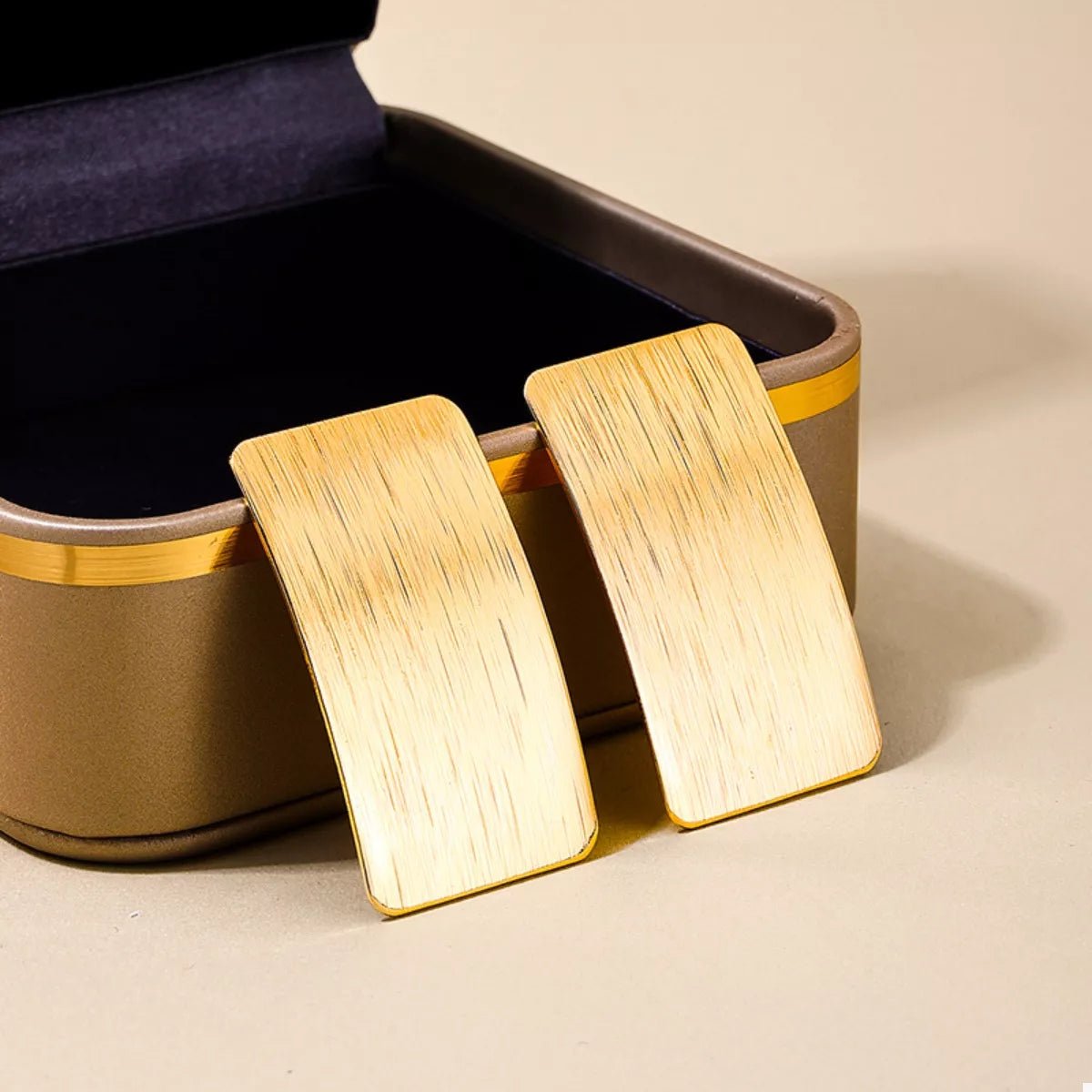 18K Gold - Plated Rectangle Earrings - 