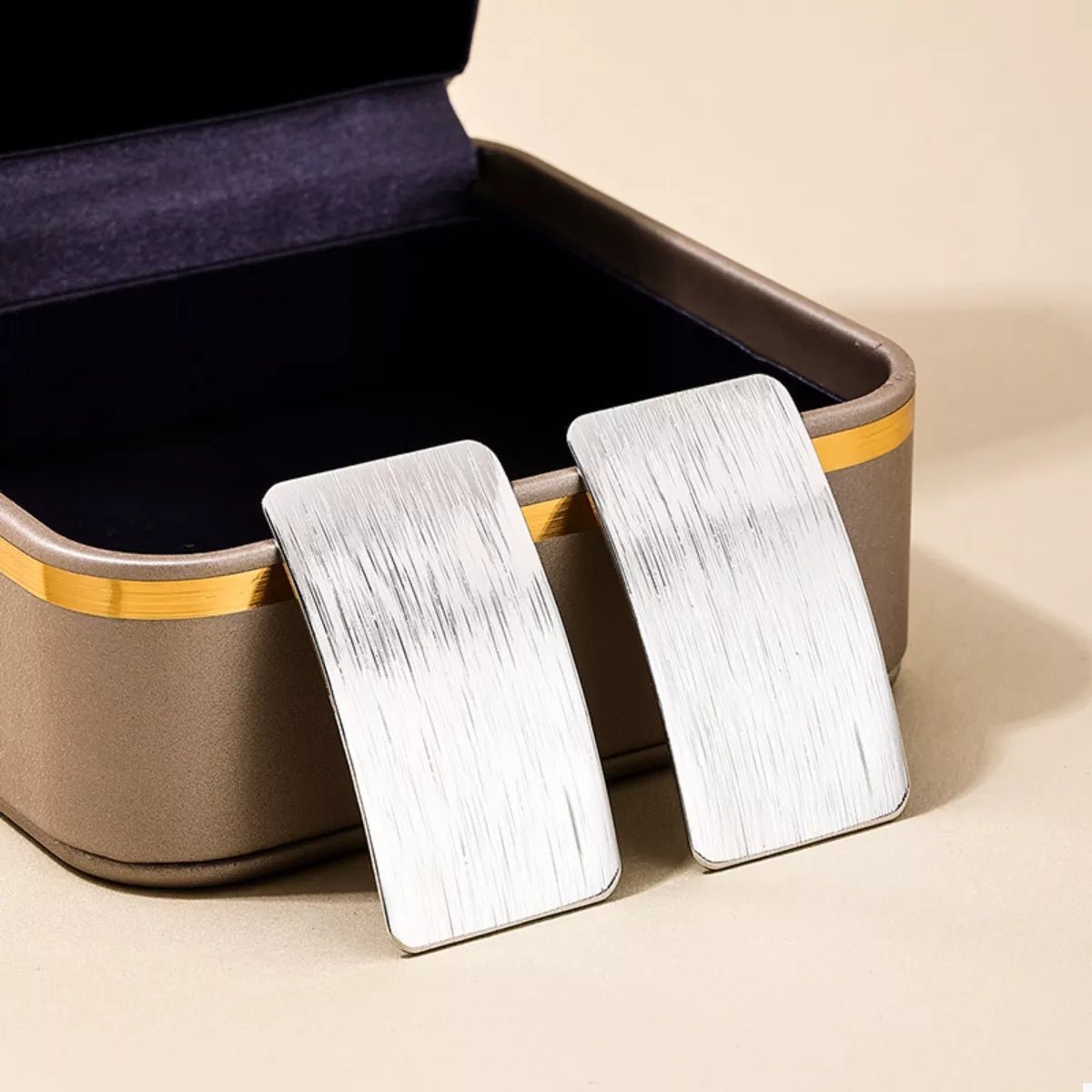 18K Gold - Plated Rectangle Earrings - 