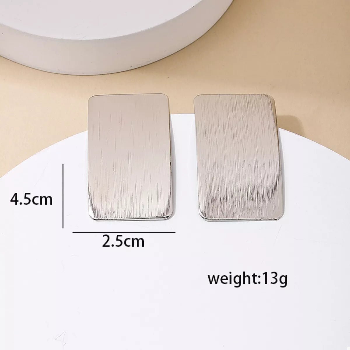 18K Gold - Plated Rectangle Earrings - 