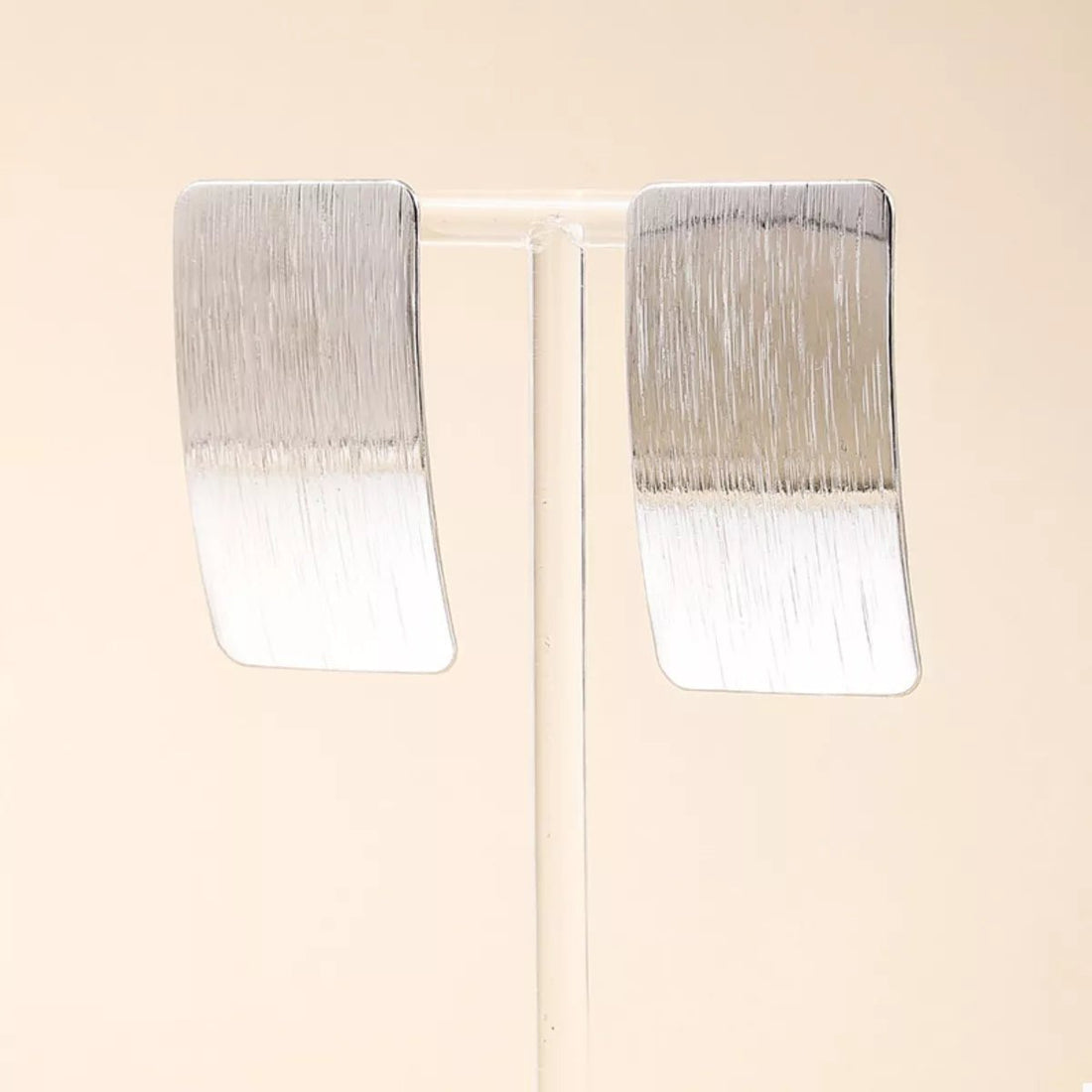 18K Gold - Plated Rectangle Earrings - 