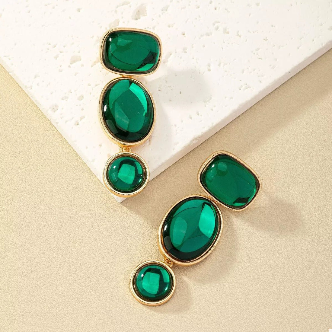 18K Gold - Plated Resin Drop Earrings - 