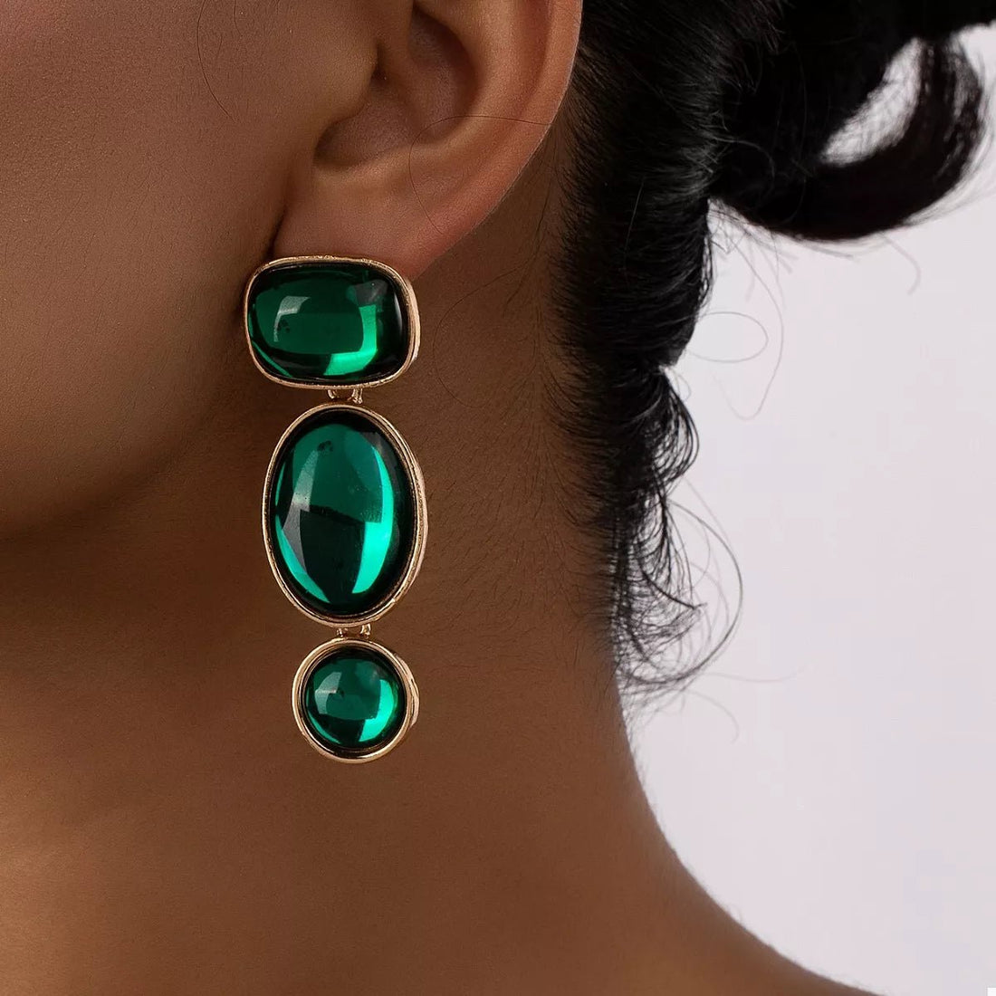 18K Gold - Plated Resin Drop Earrings - 