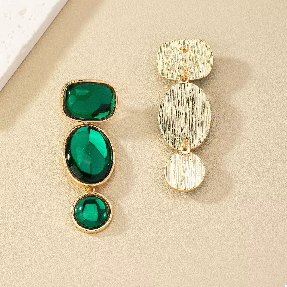 18K Gold - Plated Resin Drop Earrings - 