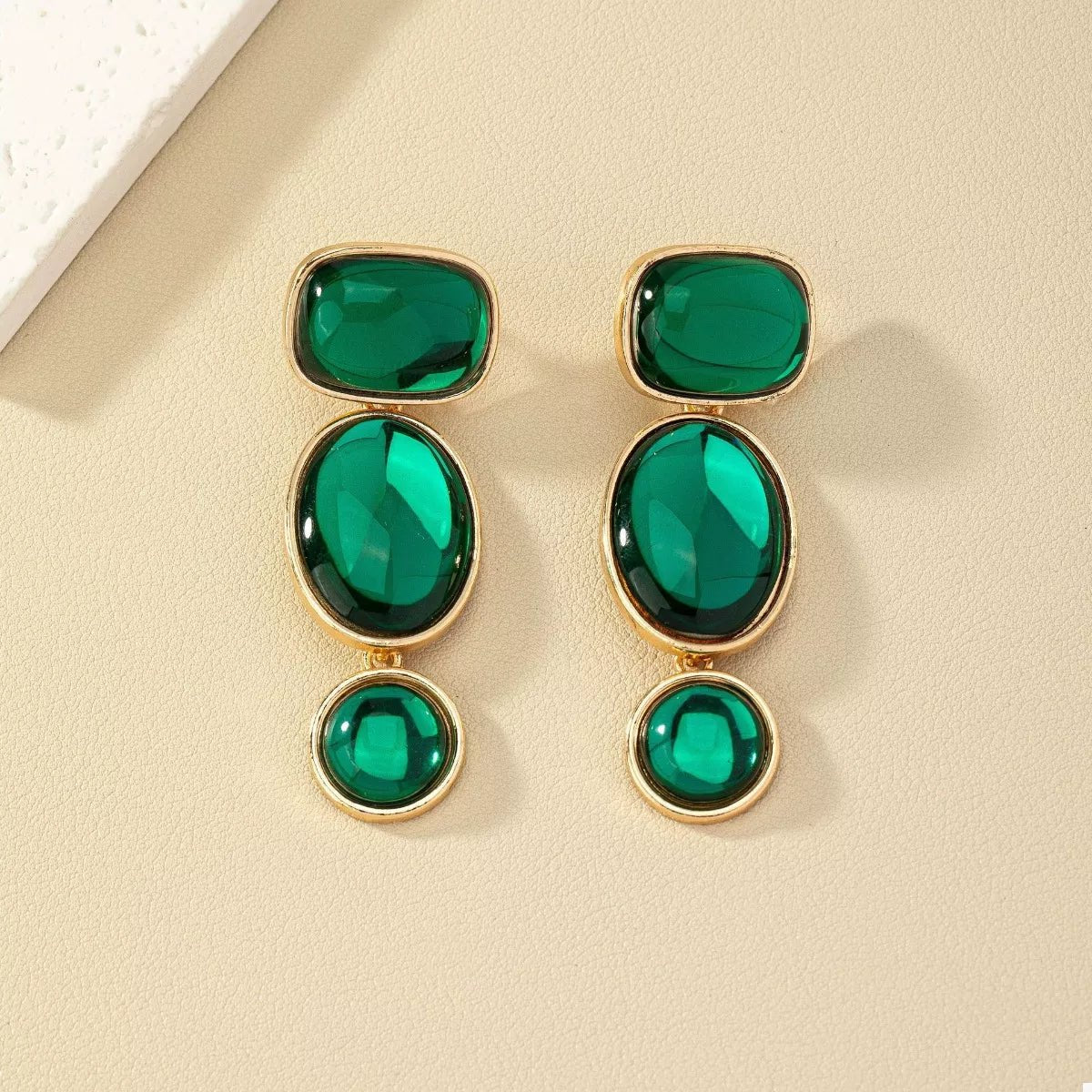 18K Gold - Plated Resin Drop Earrings - 