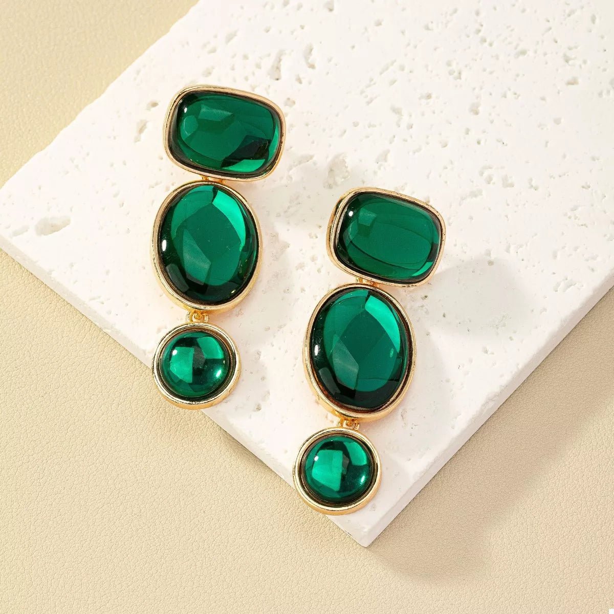 18K Gold - Plated Resin Drop Earrings - 