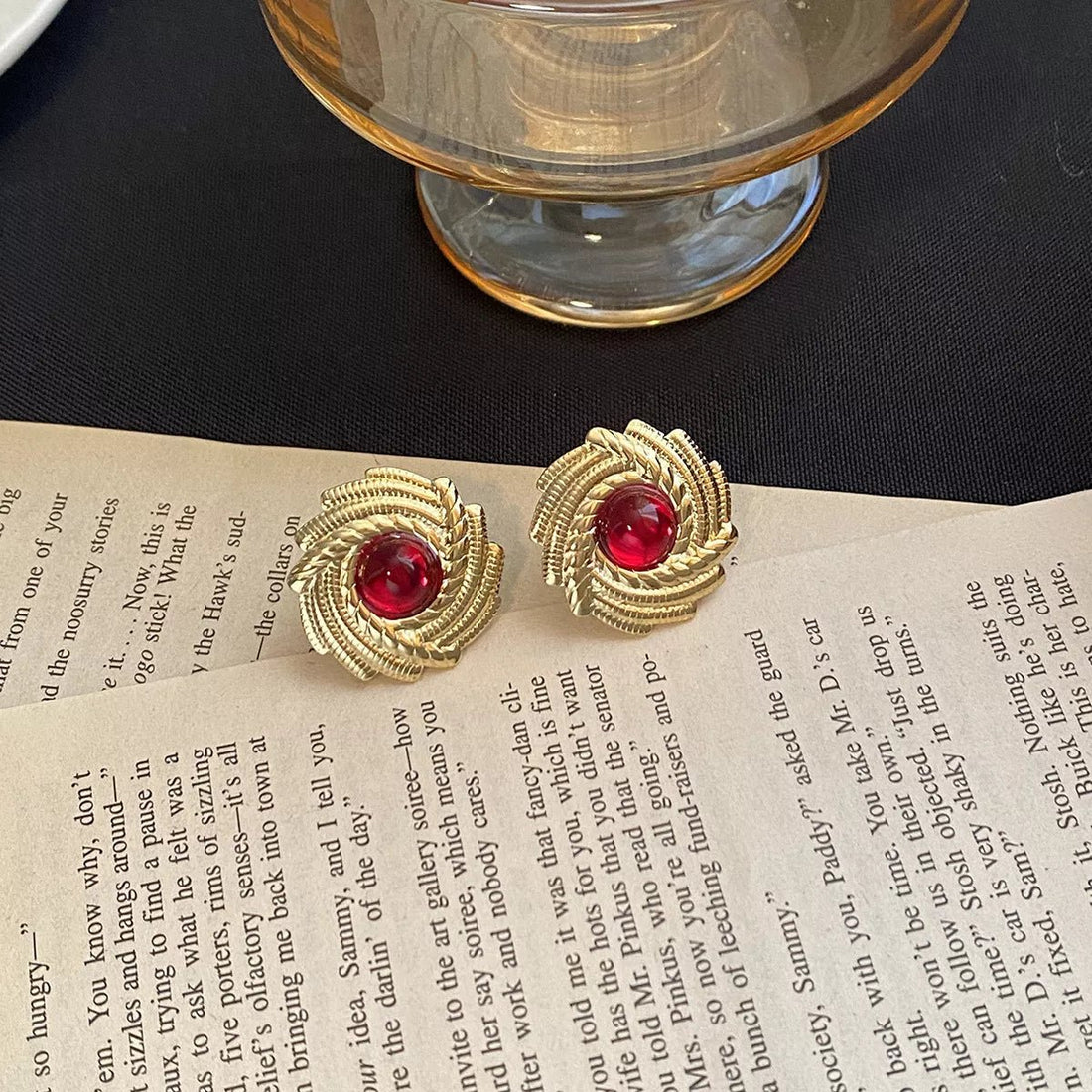 18K Gold - Plated Spiral Statement Earrings - 