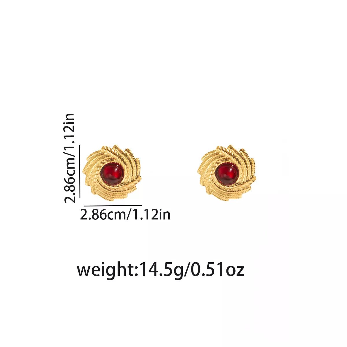 18K Gold - Plated Spiral Statement Earrings - 