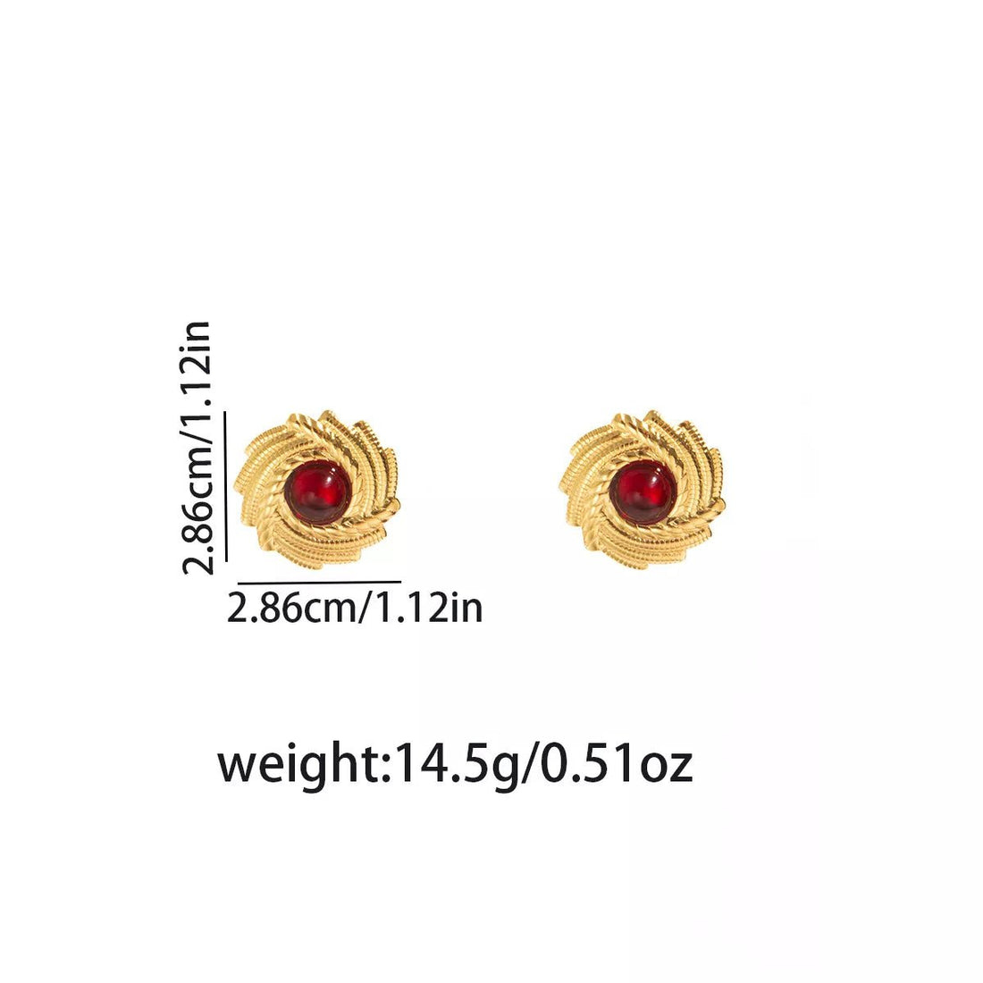 18K Gold - Plated Spiral Statement Earrings - 