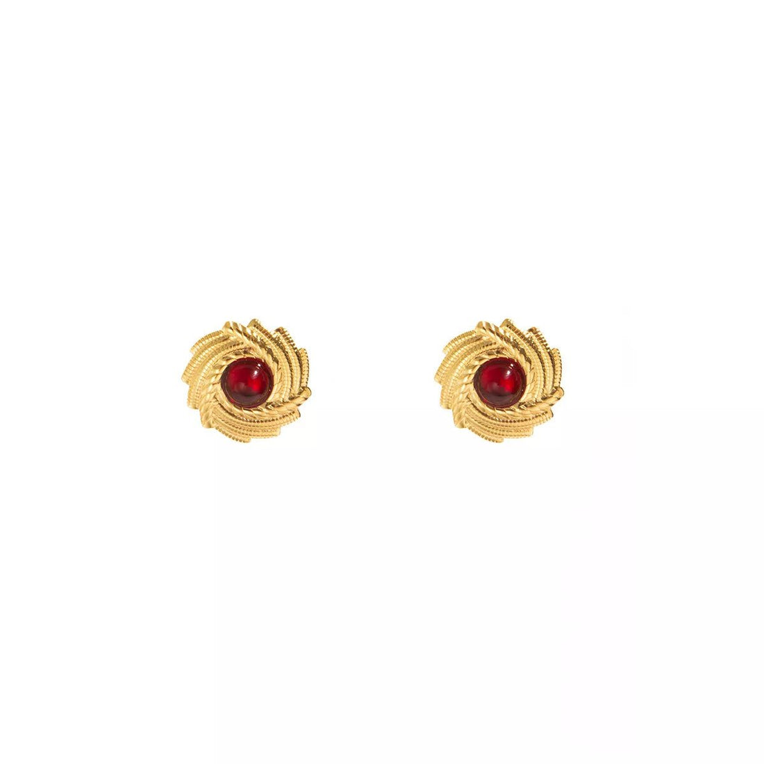 18K Gold - Plated Spiral Statement Earrings - 