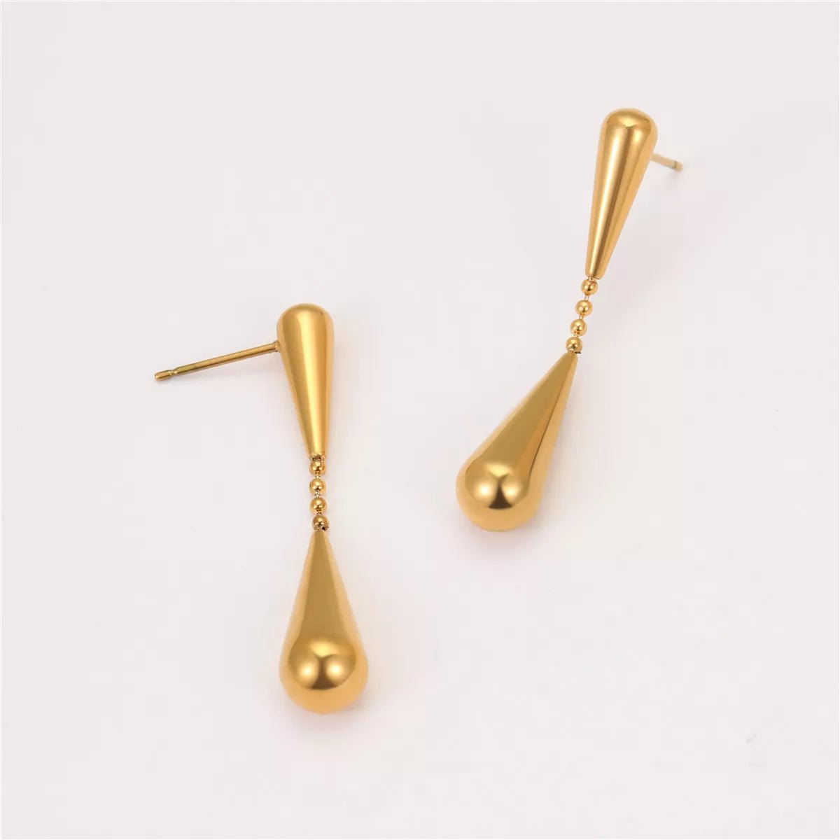 18K Gold - Plated Teardrop Drop Earrings - 