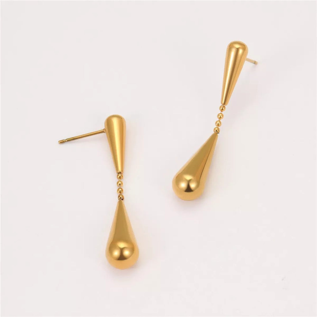 18K Gold - Plated Teardrop Drop Earrings - 