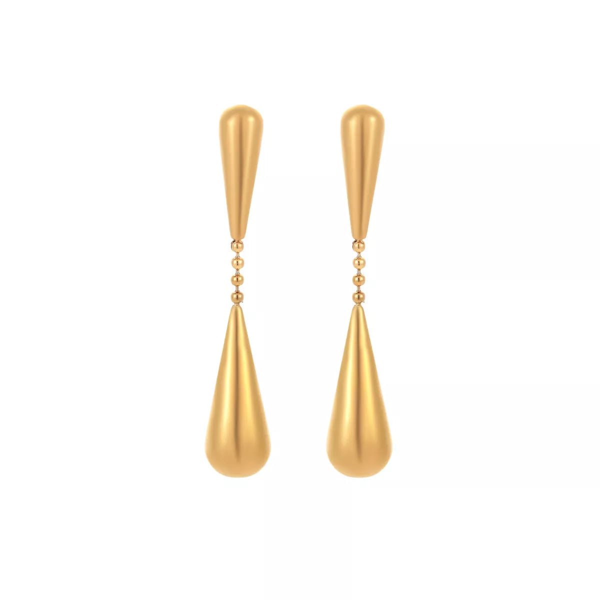 18K Gold - Plated Teardrop Drop Earrings - 