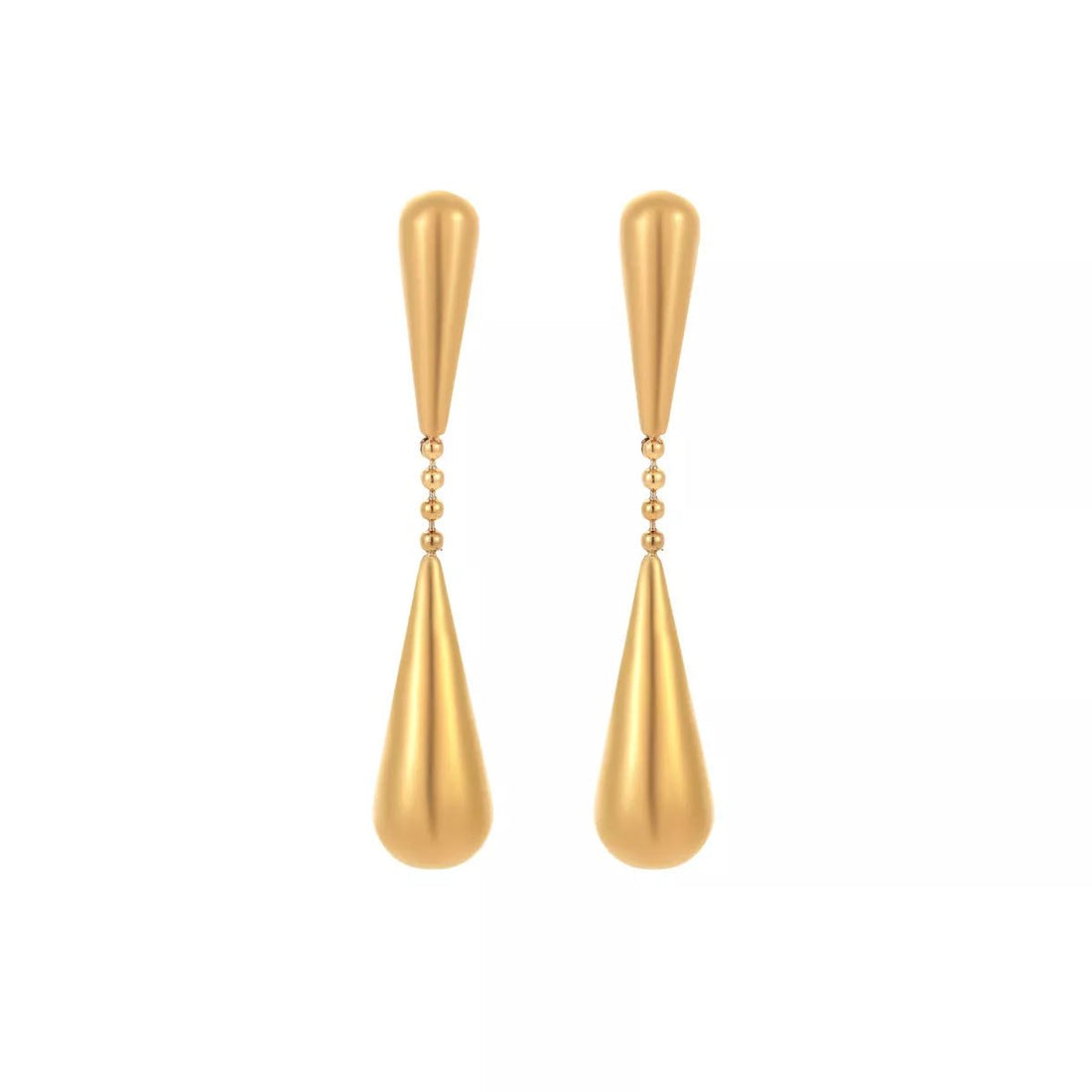 18K Gold - Plated Teardrop Drop Earrings - 
