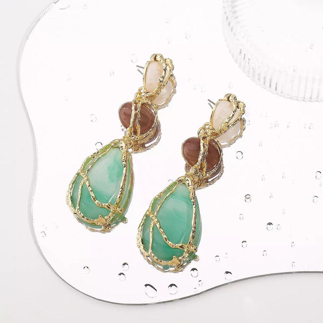 18K Gold - Plated Teardrop Earrings - 