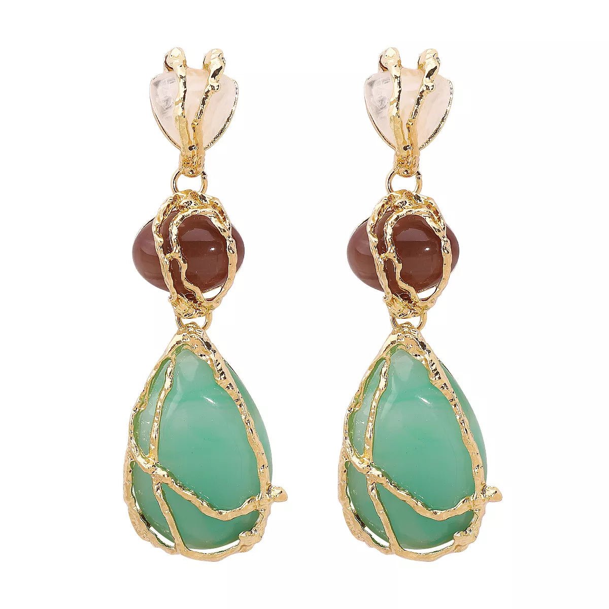 18K Gold - Plated Teardrop Earrings - 
