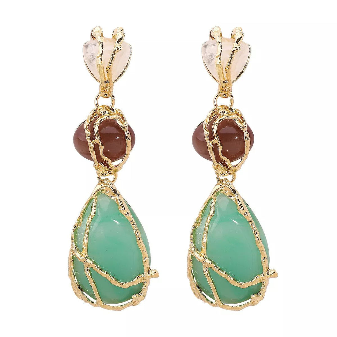 18K Gold - Plated Teardrop Earrings - 