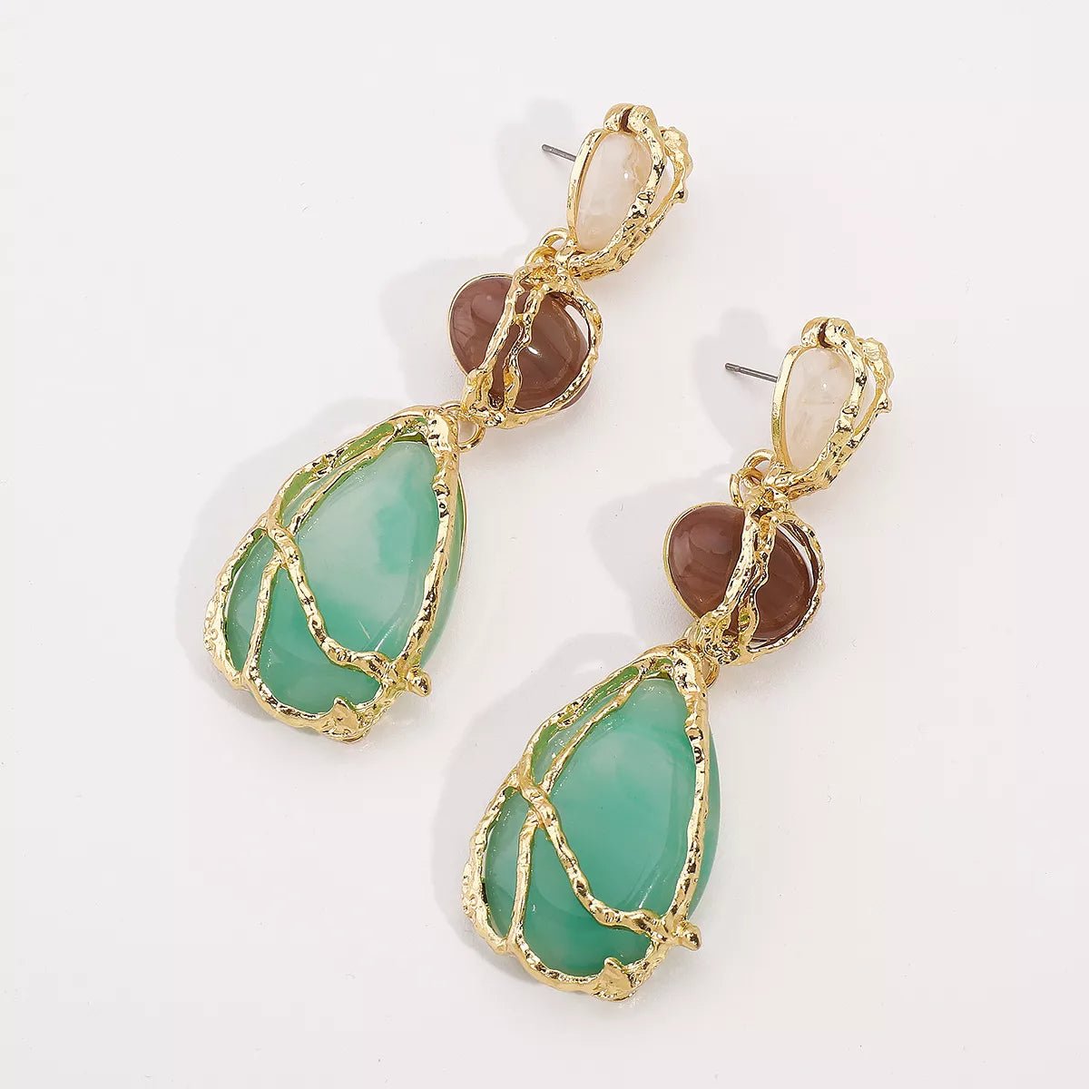 18K Gold - Plated Teardrop Earrings - 