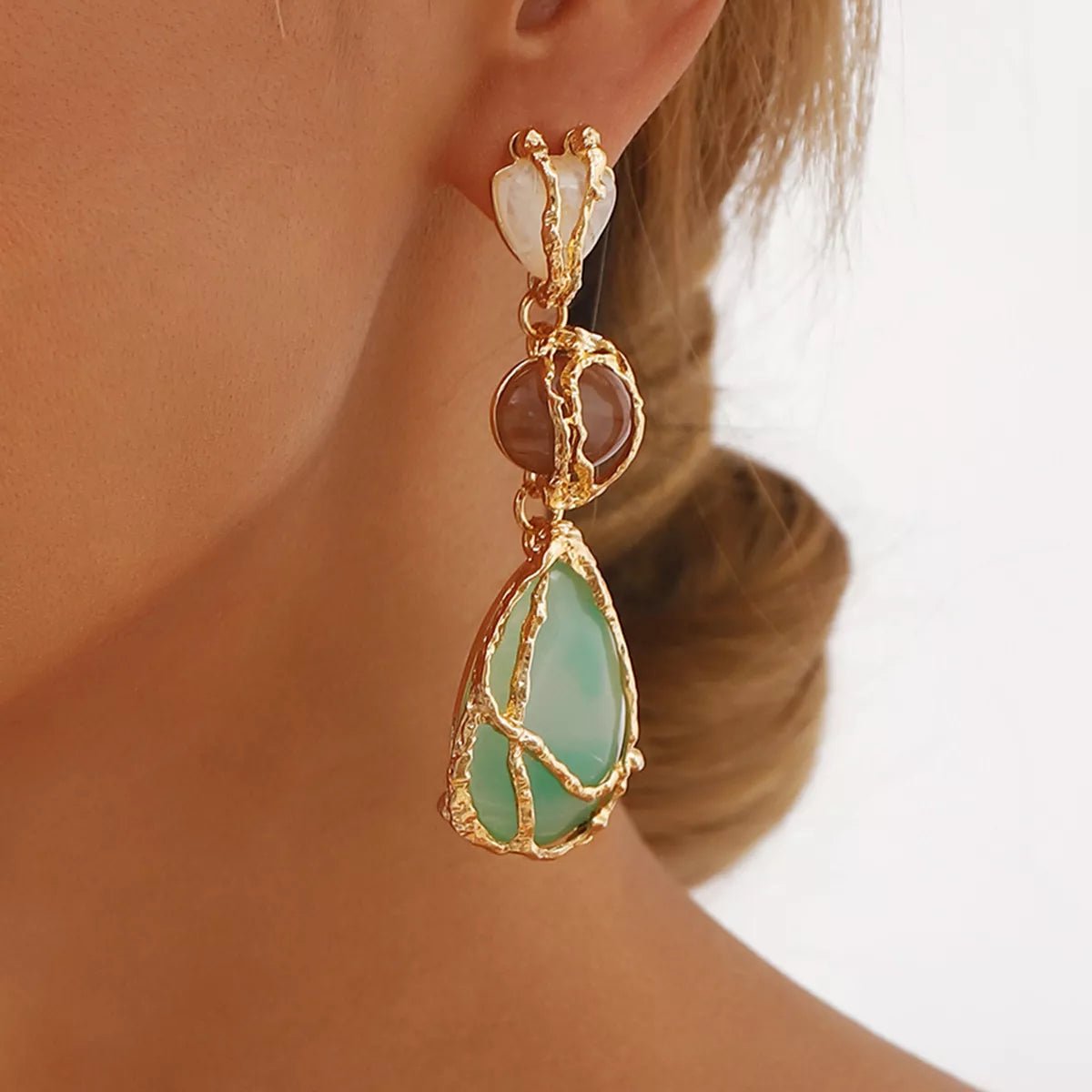 18K Gold - Plated Teardrop Earrings - 