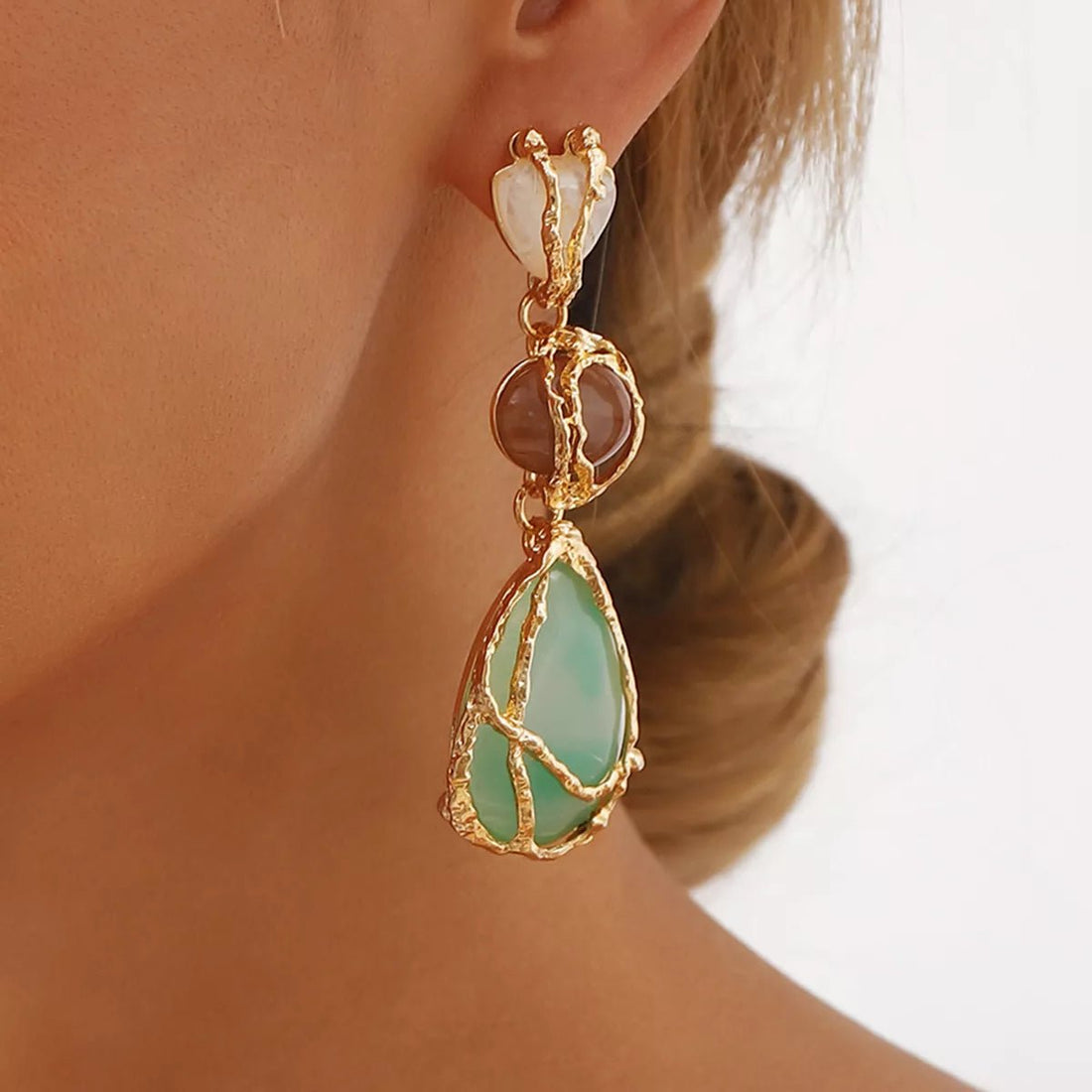 18K Gold - Plated Teardrop Earrings - 