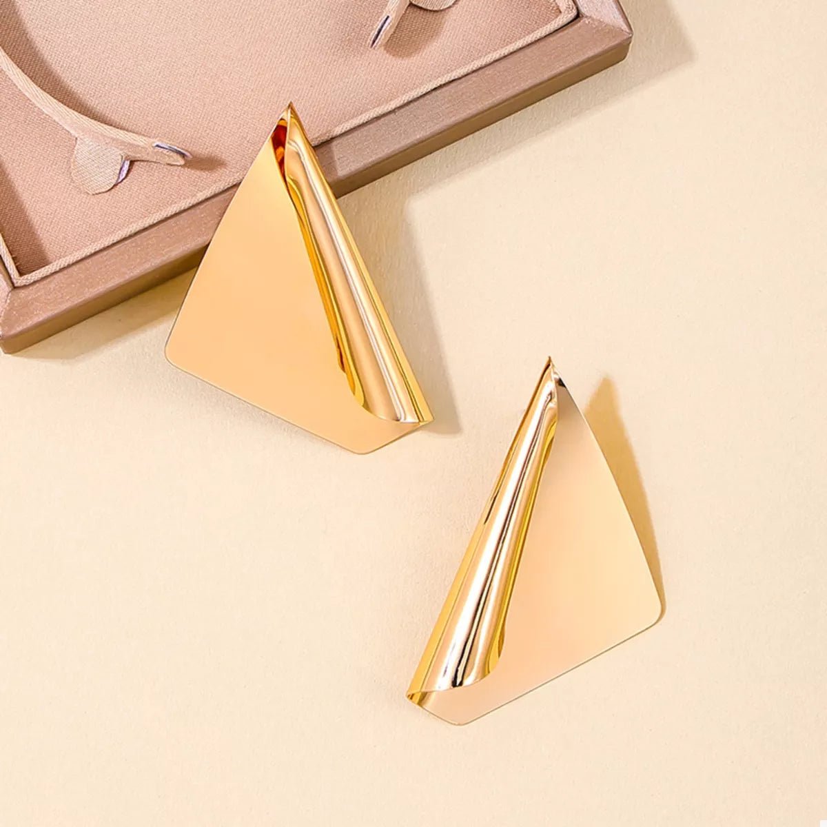 18K Gold - Plated Triangle Earrings - 