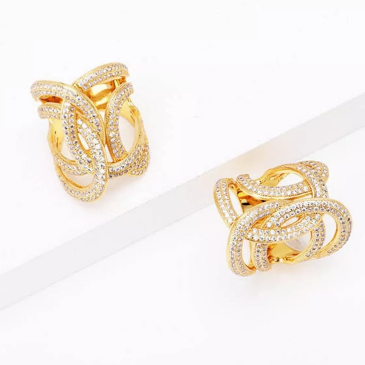 18K Gold - Plated Zircon Ring - 