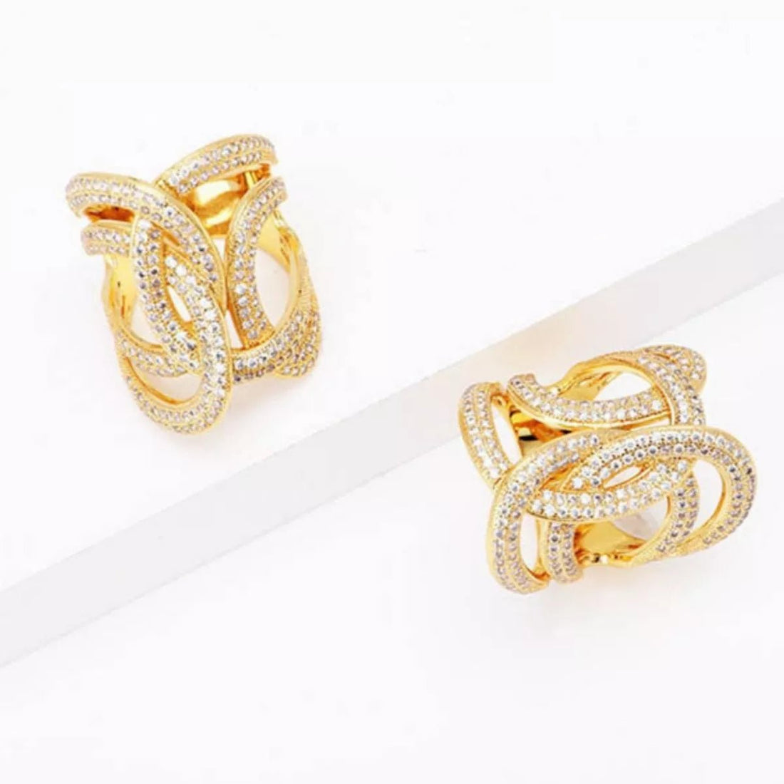 18K Gold - Plated Zircon Ring - 